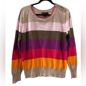 Lane Bryant Women’s Multi-Colored Striped Knit Sweater Plus Size: 14/16